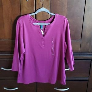 Womens Karen Scott 3/4 sleeve top